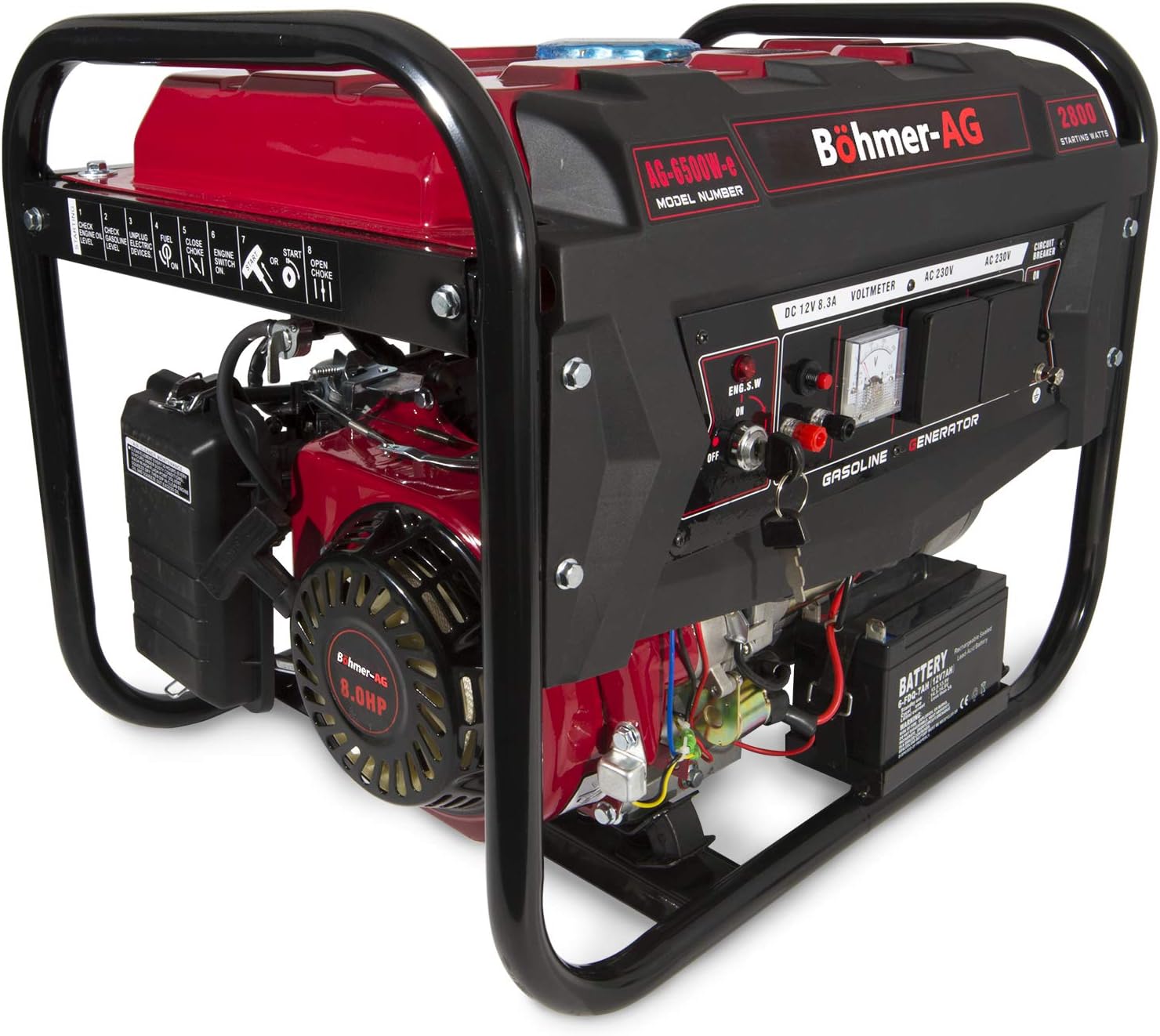 Böhmer-AG 6500W-e Generator battery replacement